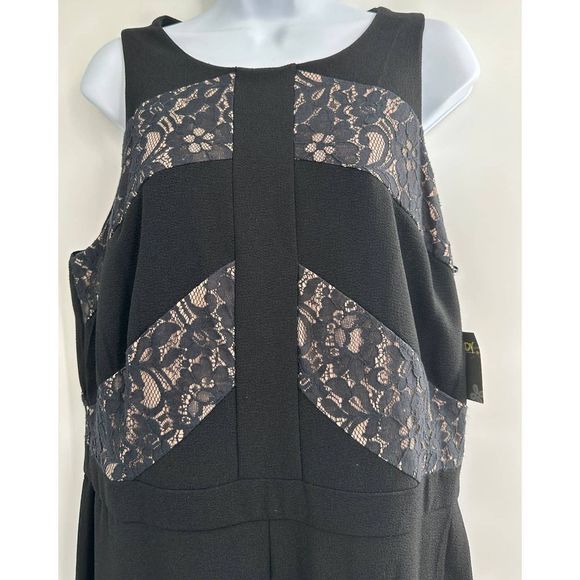 Taylor Black Crepe Scoop Neck Flare Hem Jumpsuit 5240M Size 14‎ - Picture 7 of 10